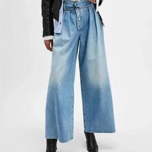 MOTHER Superior The High Point Pouty Skimp Wide Leg Jeans in Unholy Roller 26